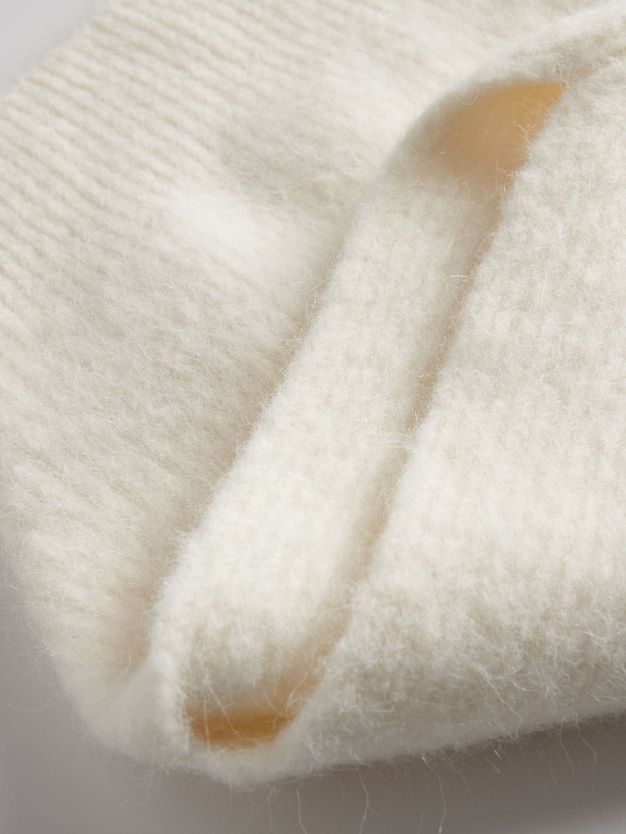 Knitted vest with alpaca wool - cream - RESERVED - 6