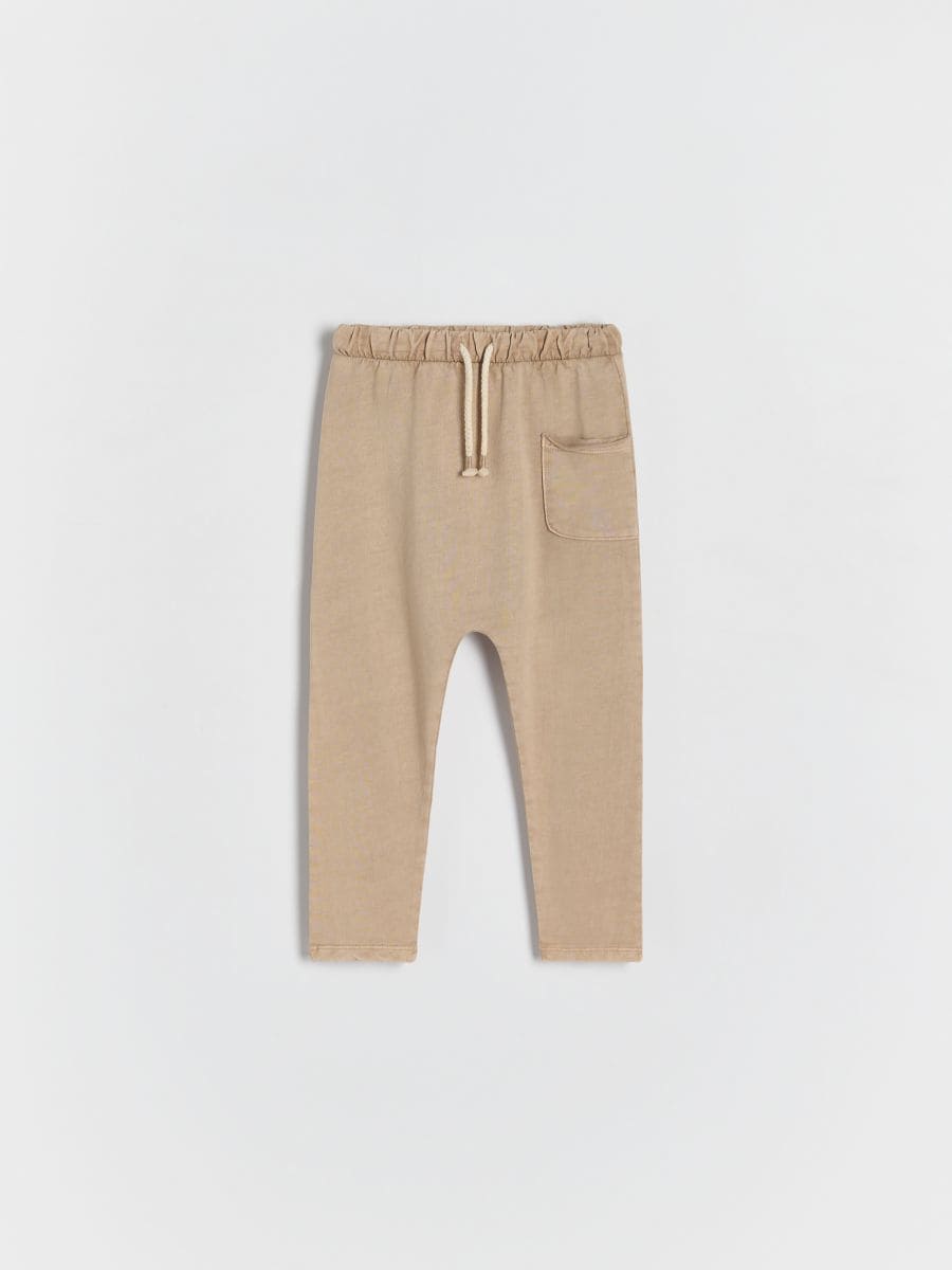 Sweatpants with wash effect - beige - RESERVED - 2