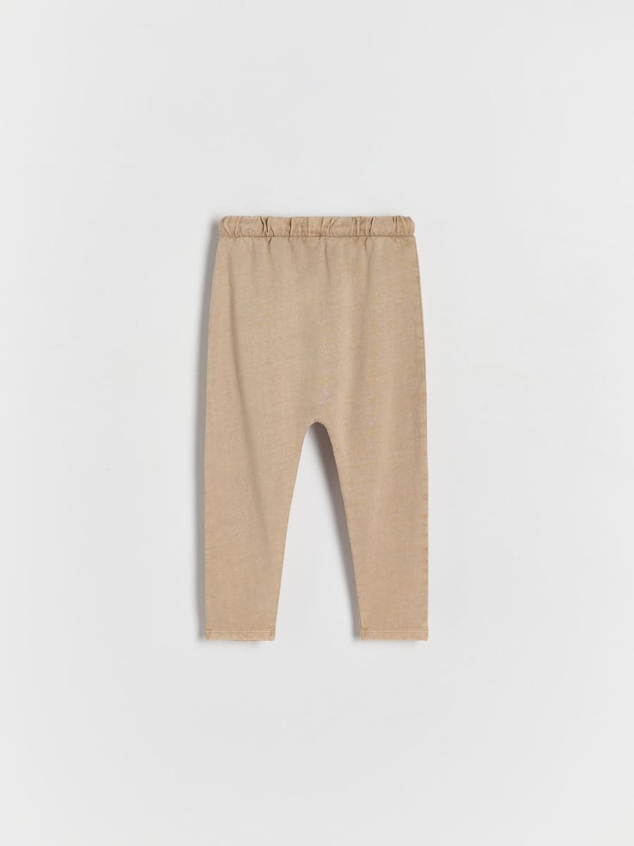 Sweatpants with wash effect - beige - RESERVED - 3