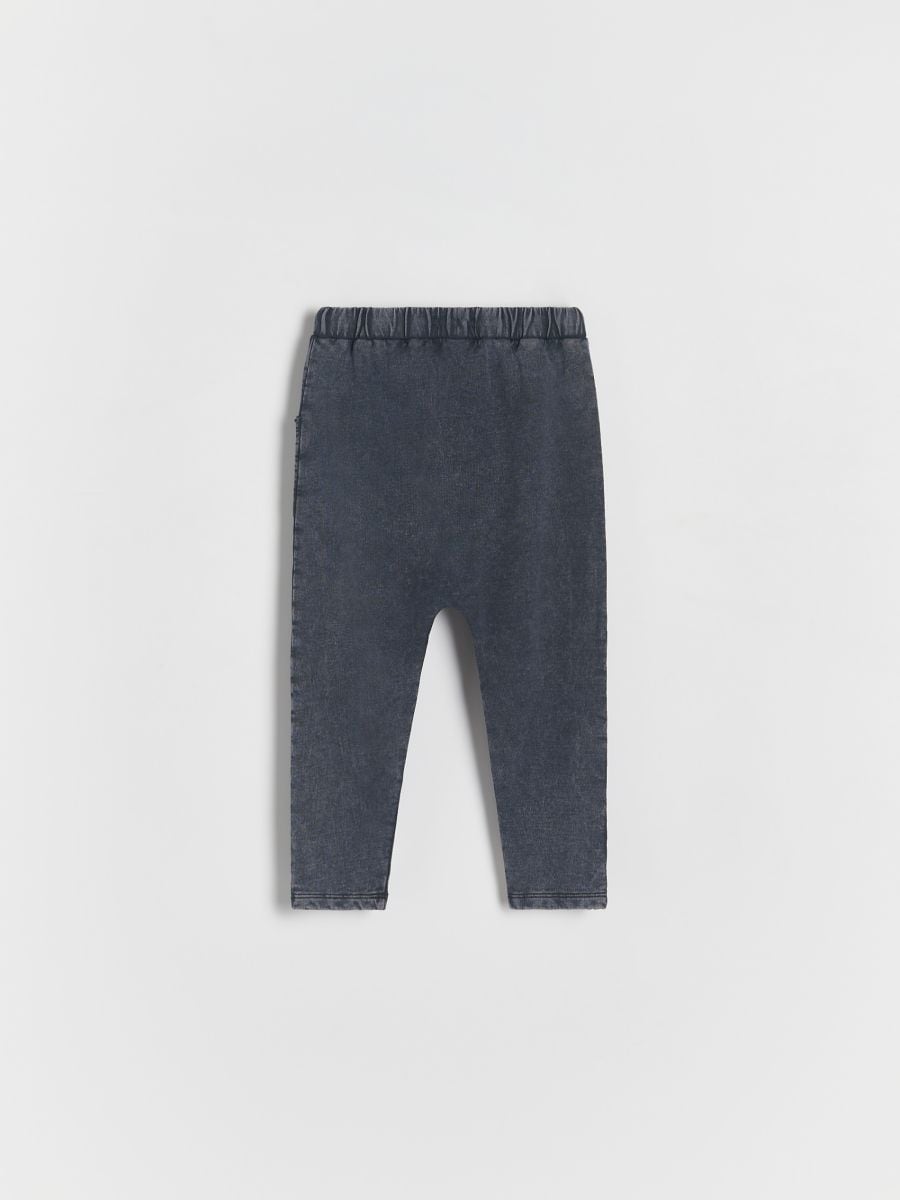 Sweatpants with wash effect - steel blue - RESERVED - 4