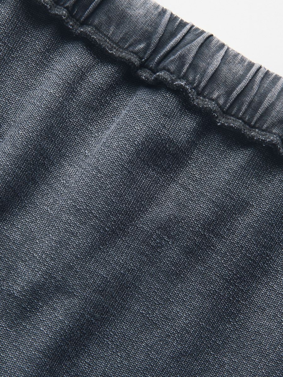 Sweatpants with wash effect - steel blue - RESERVED - 6