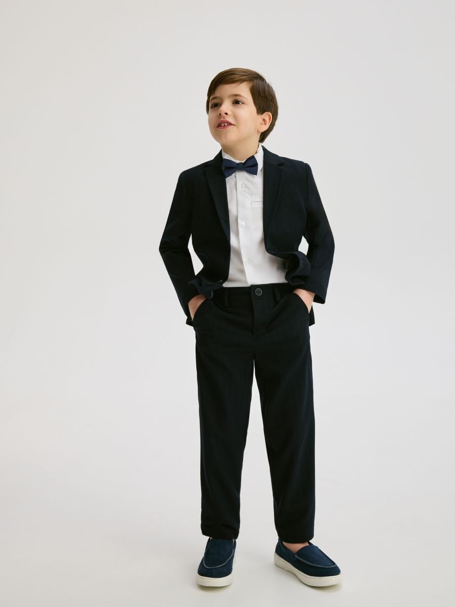 Pantaloni regular, eleganți - bleumarin - RESERVED