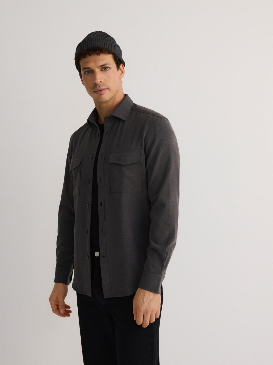 MEN`S SHIRT - CINZENTO ESCURO - RESERVED