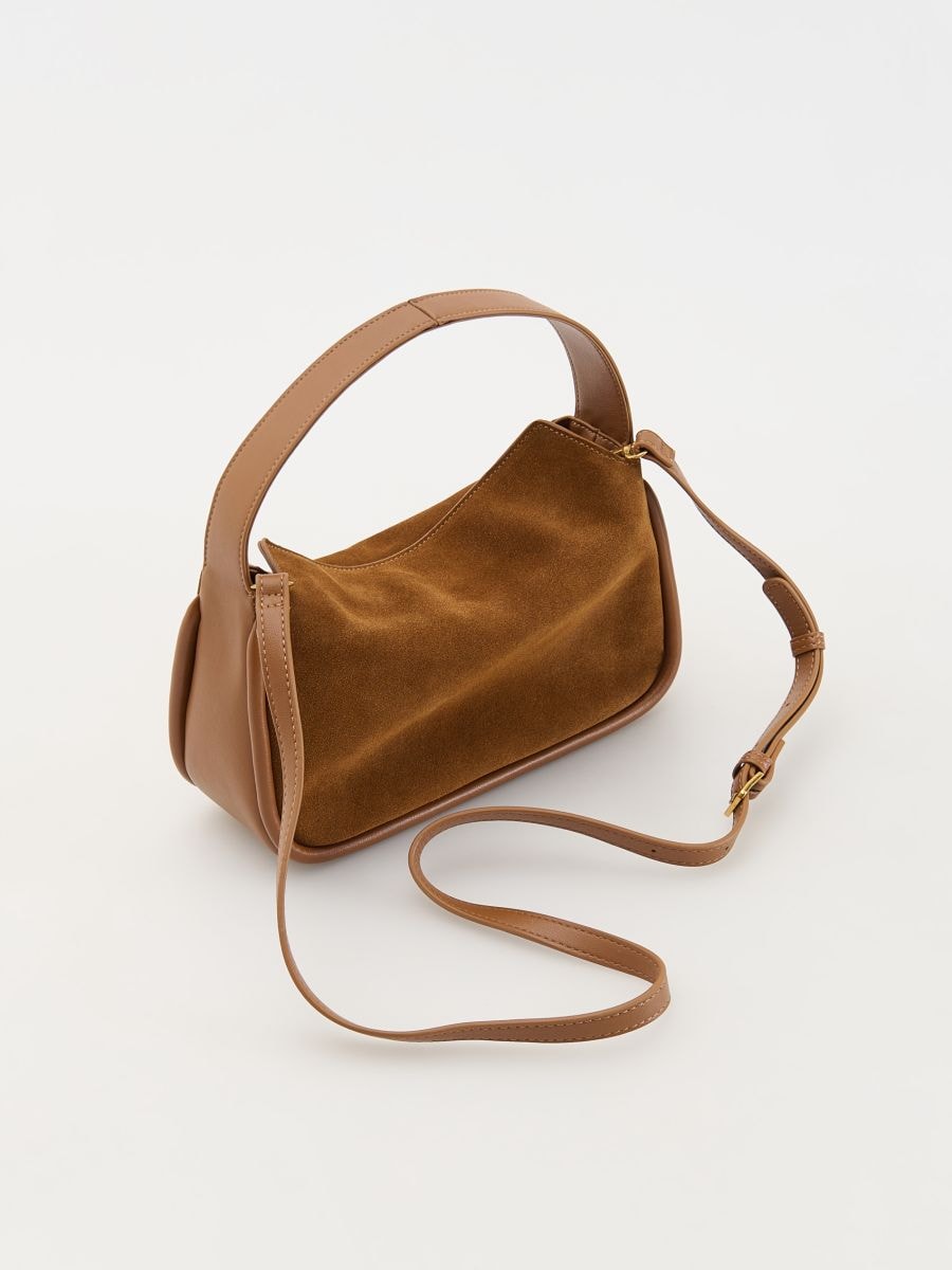 Suede bag with strap - golden brown - RESERVED - 4