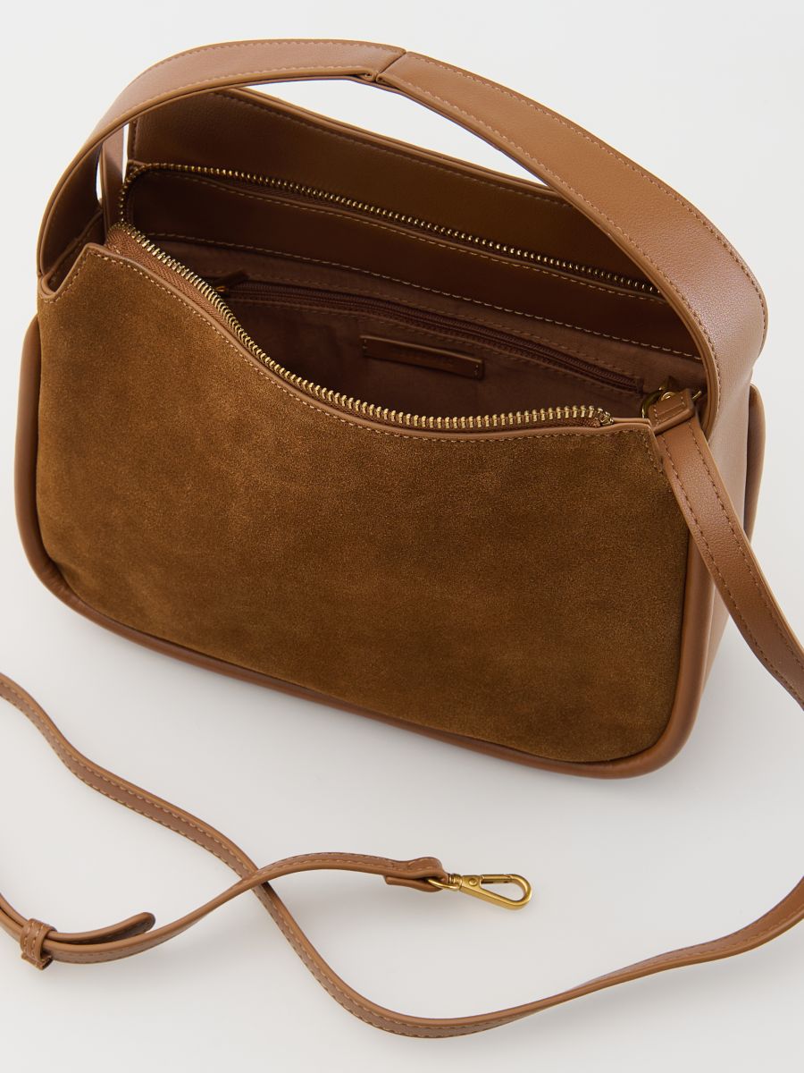 Suede bag with strap - golden brown - RESERVED - 6