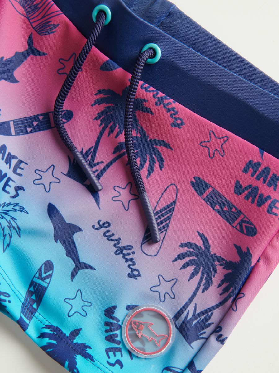 Swimming shorts with all over print - marineblau  - RESERVED - 3