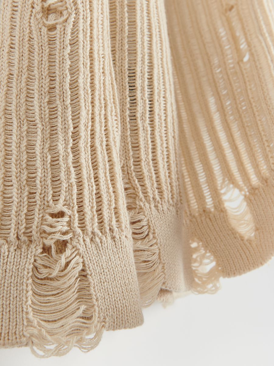 Asymmetric openwork knit jumper - nude - RESERVED - 2