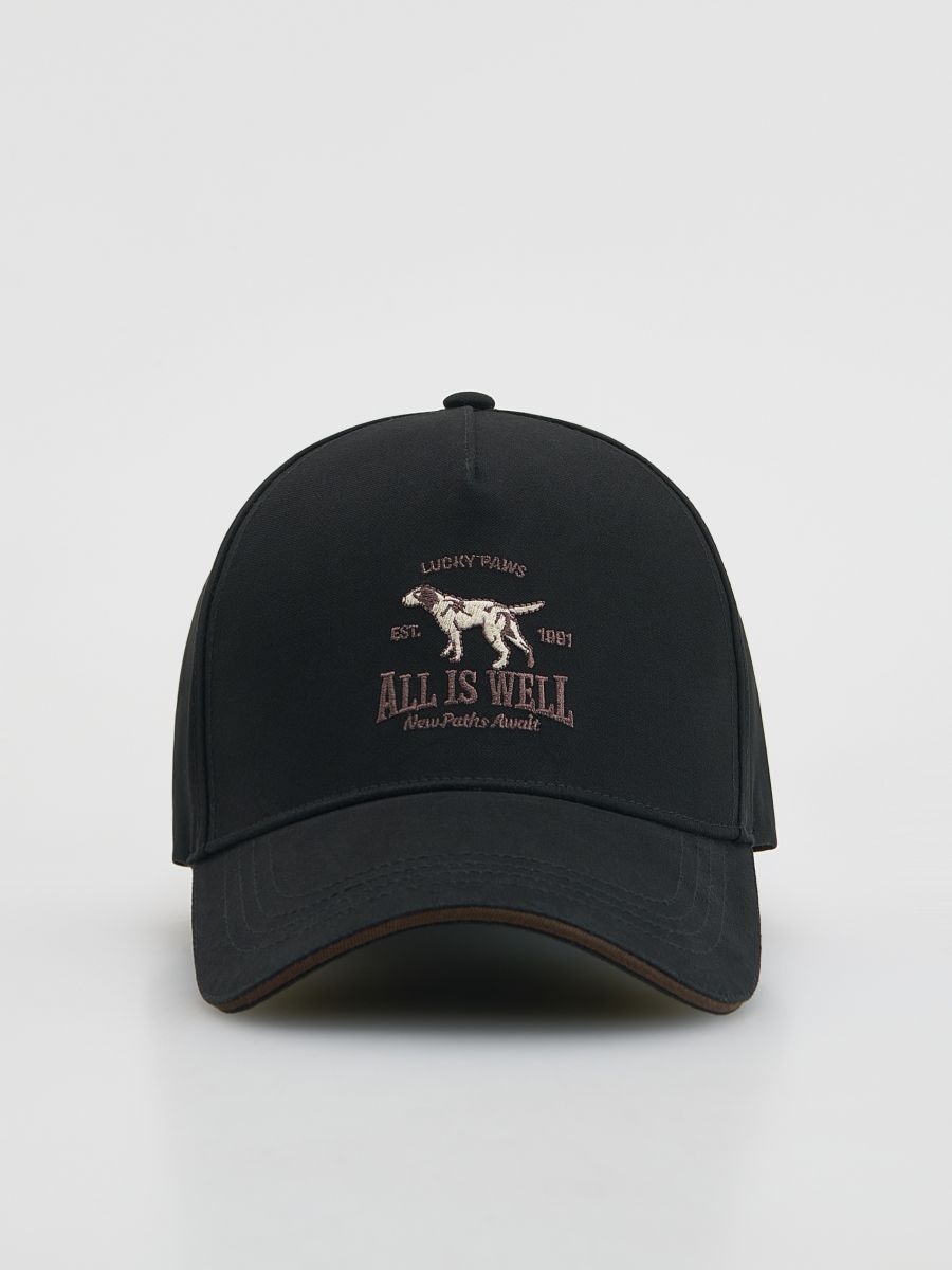 Baseball cap with embroidery - black - RESERVED