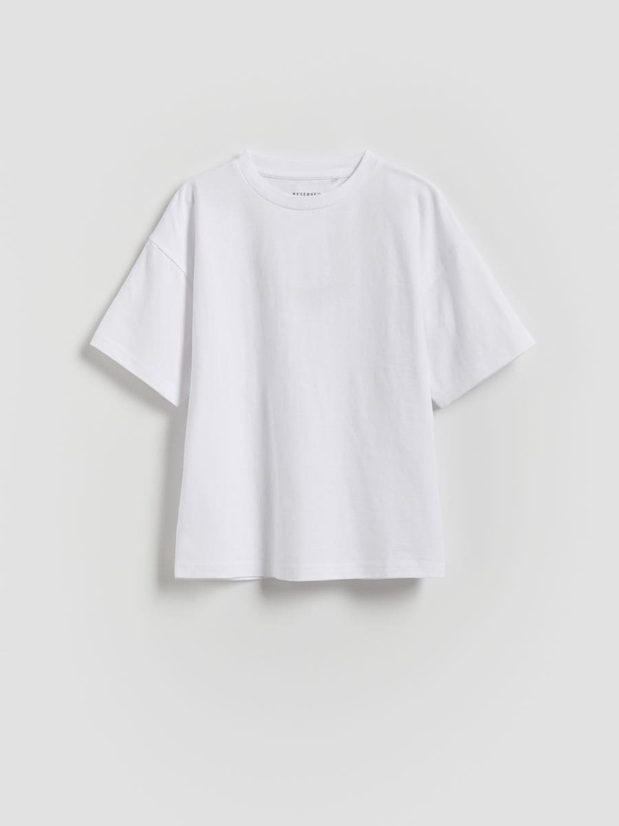 Bawełniany t-shirt - biały - RESERVED