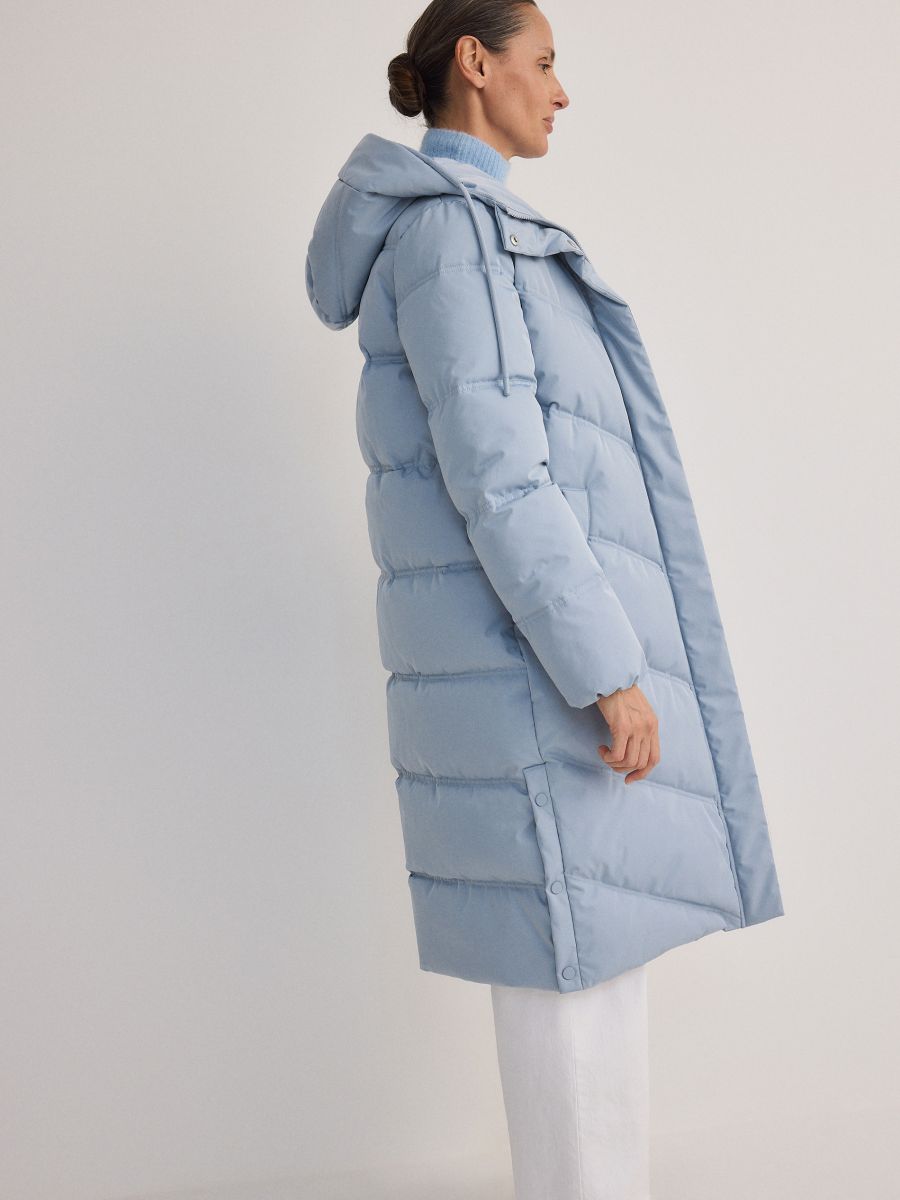 Quilted jacket with hood Color pale blue RESERVED 0283P 05X