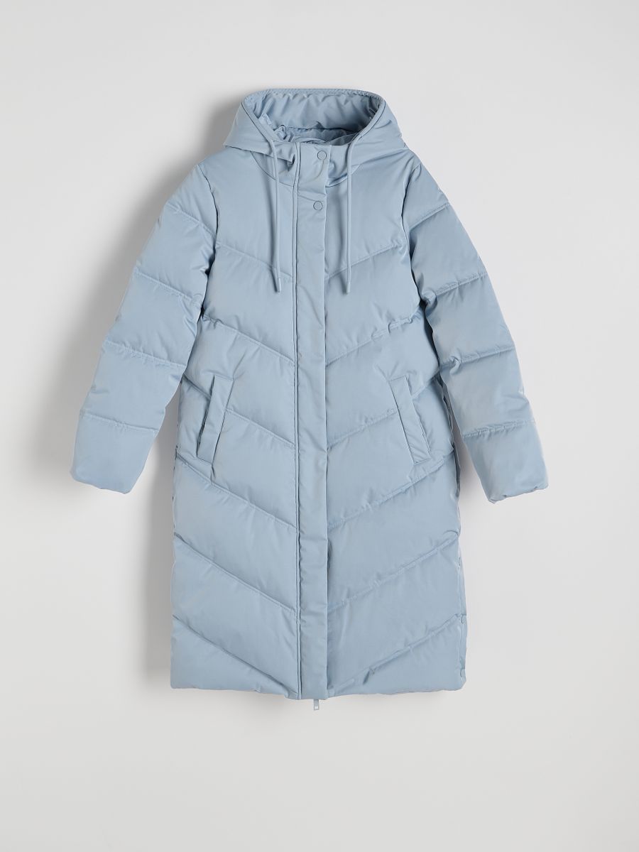 Quilted jacket with hood Color pale blue RESERVED 0283P 05X