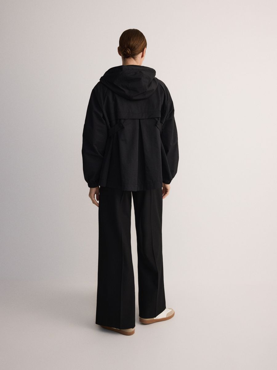 Bunda oversize s kapucí - černý - RESERVED - 4
