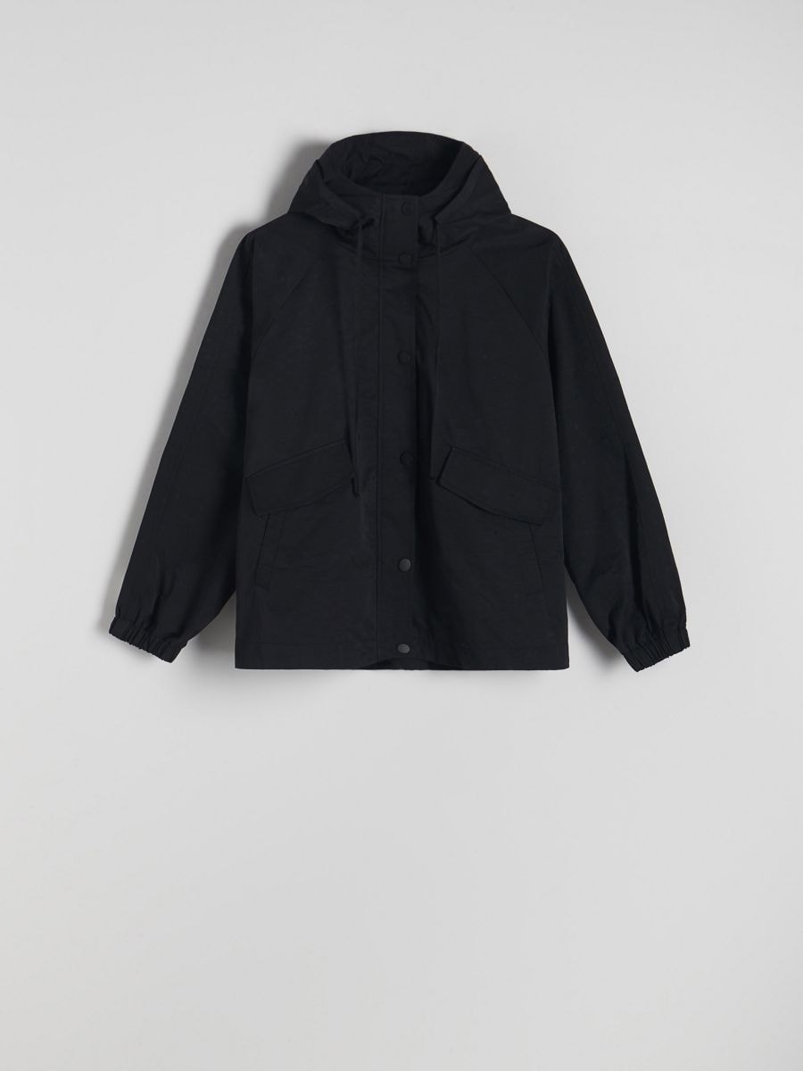 Bunda oversize s kapucí - černý - RESERVED - 5