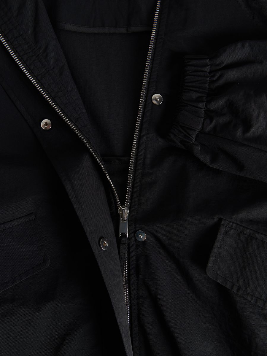 Bunda oversize s kapucí - černý - RESERVED - 6
