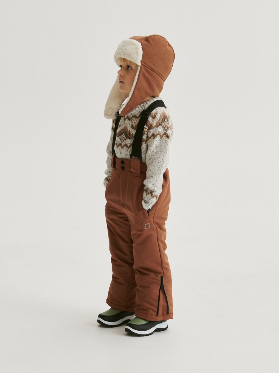 Insulated trousers with braces - brown - RESERVED - 6