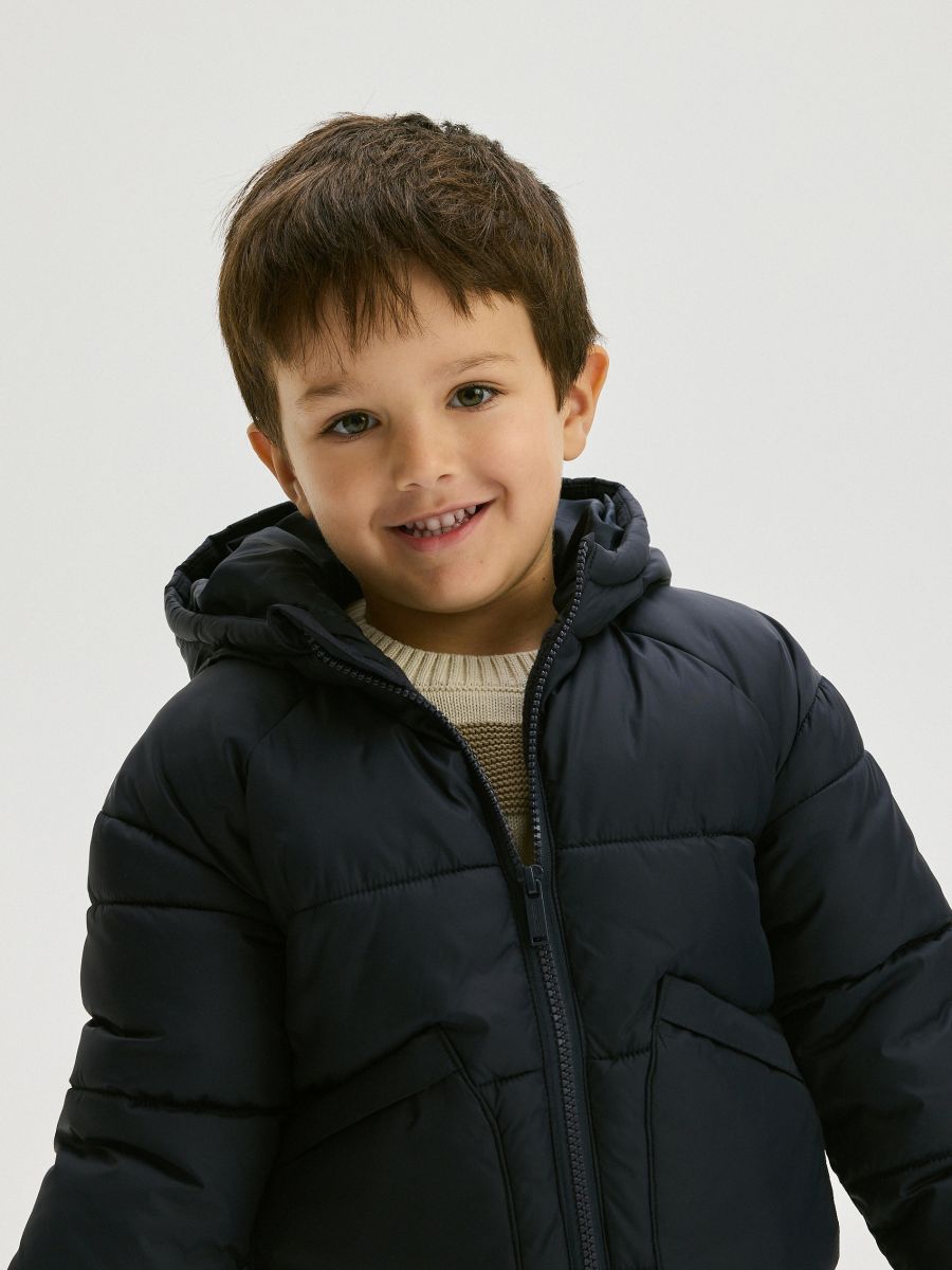 Jacket with contrasting inserts - steel blue - RESERVED - 5