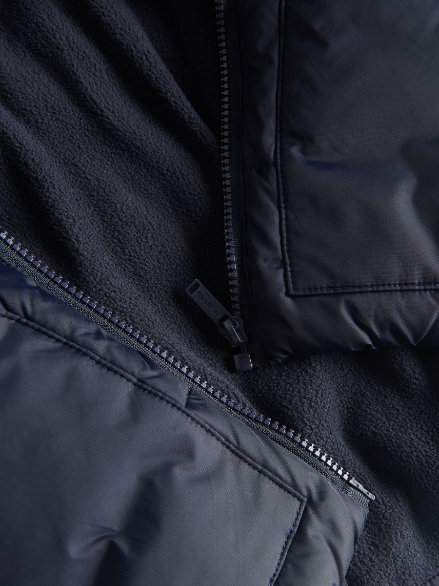 Jacket with contrasting inserts - steel blue - RESERVED - 3