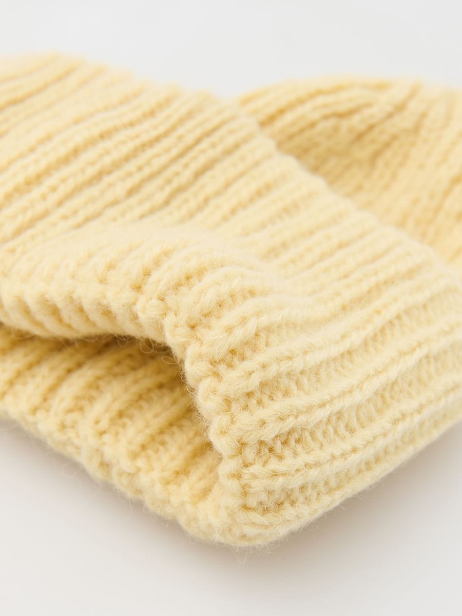 Beanie i uldblanding - gul - RESERVED - 3