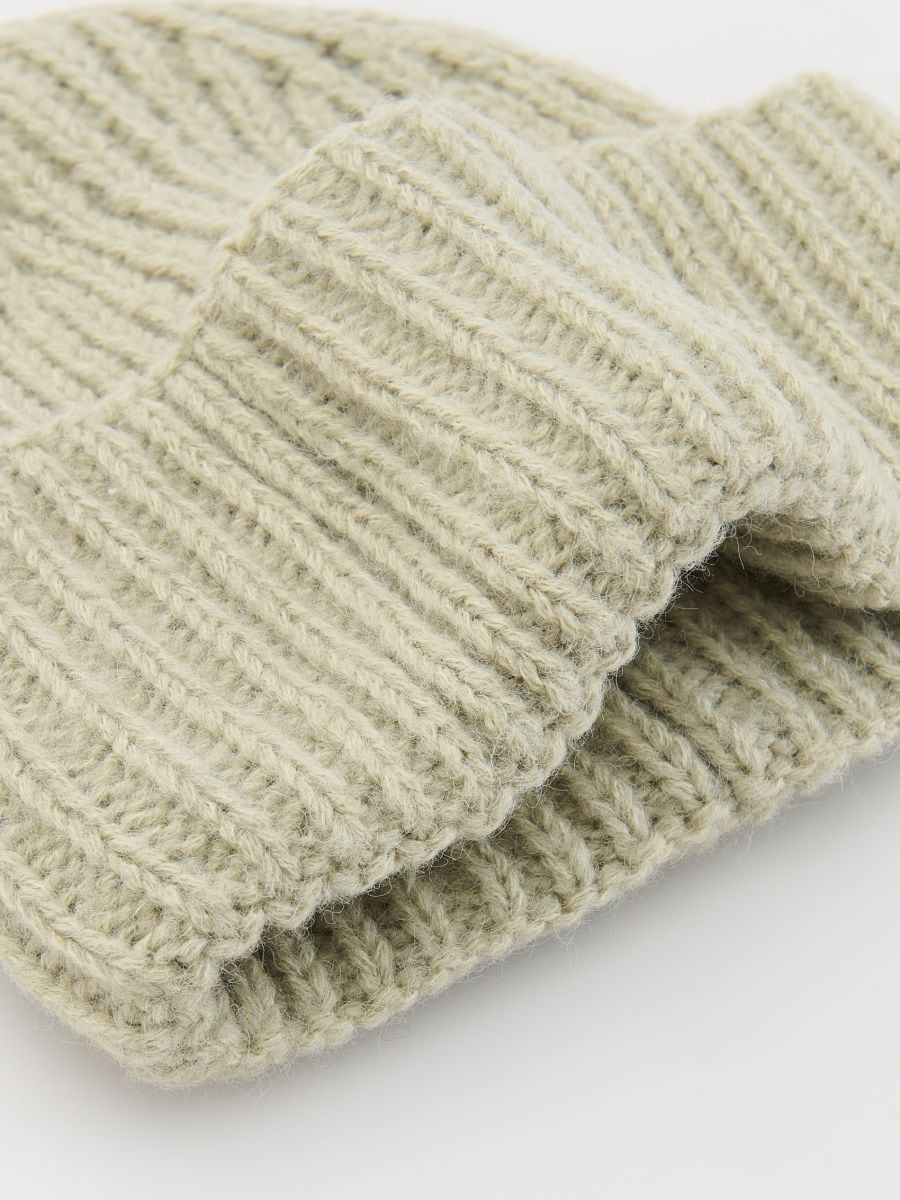 Wool blend beanie - light olive - RESERVED - 3