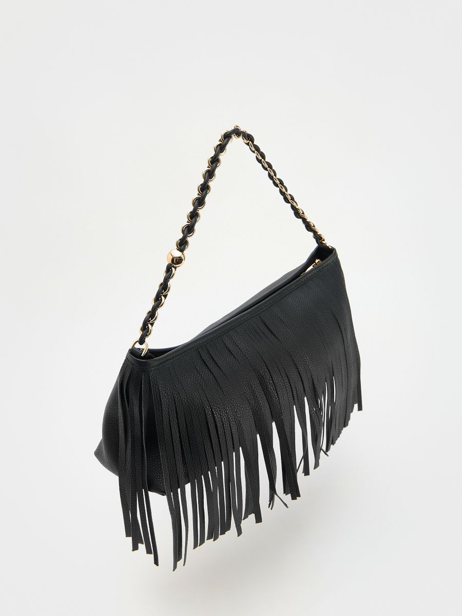 Sac à main en cuir à franges - Noir - RESERVED - 3
