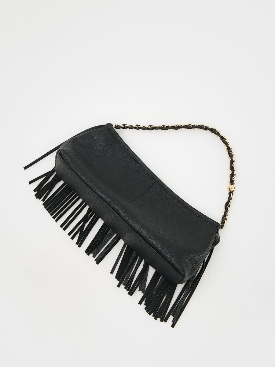 Sac à main en cuir à franges - Noir - RESERVED - 4