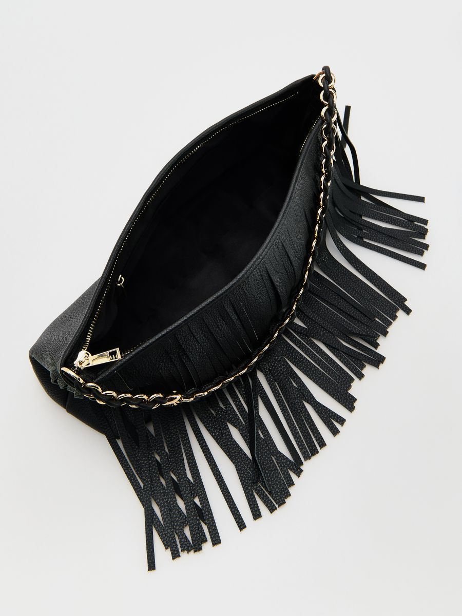 Sac à main en cuir à franges - Noir - RESERVED - 5