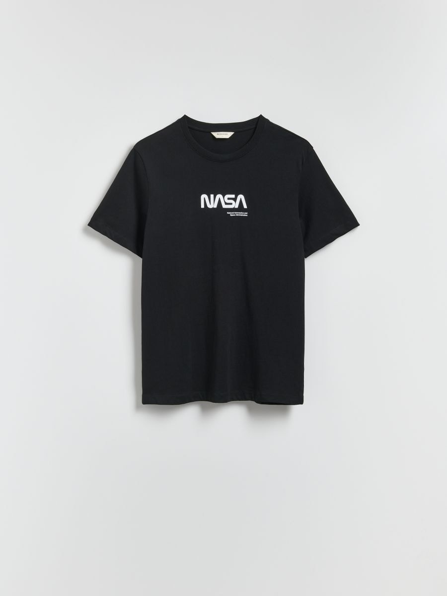 T-Shirt mit Aufdruck Nasa - schwarz - RESERVED