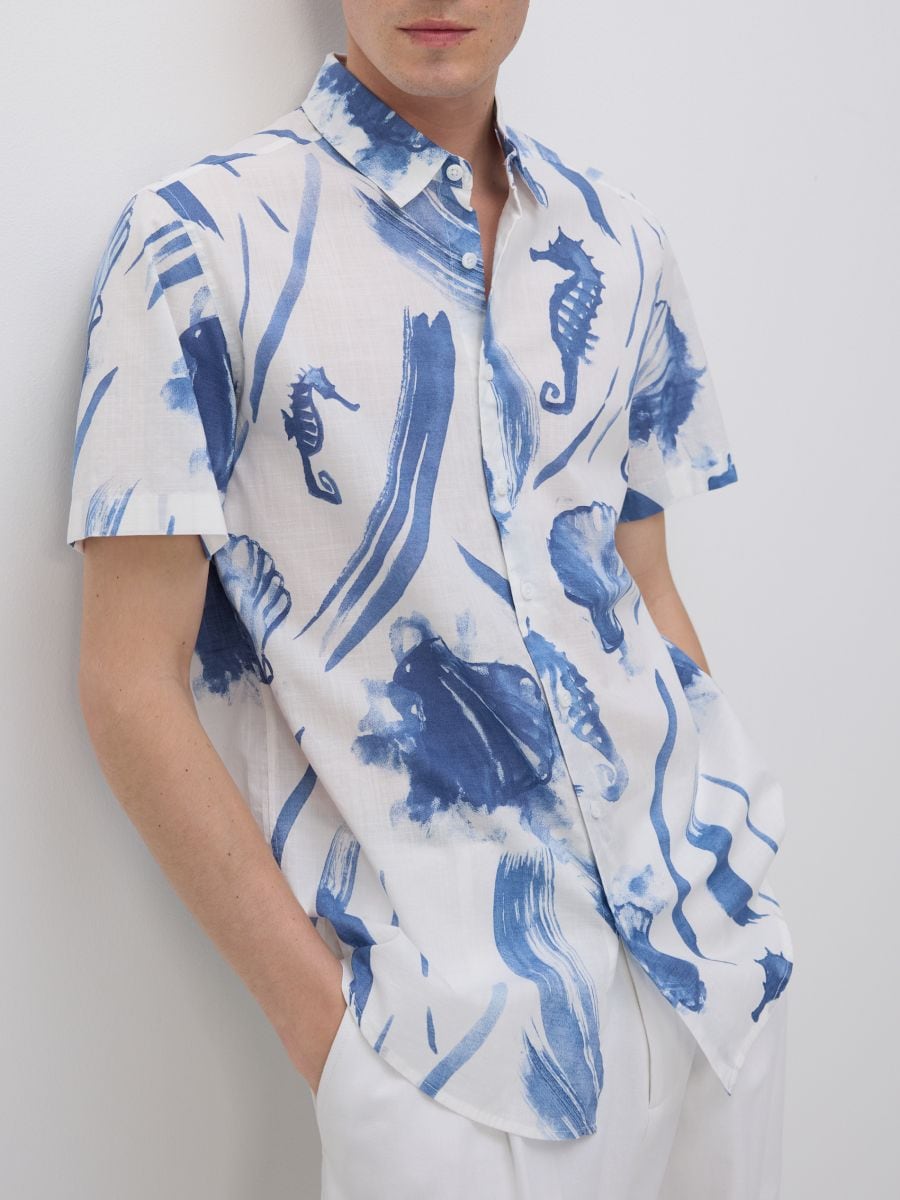 Regular fit patterned shirt - multicolor - RESERVED - 2
