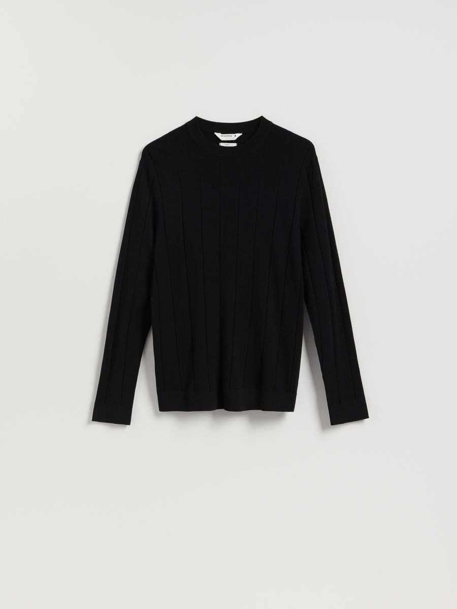 Пуловер със съдържание на вискоза - черeн - RESERVED