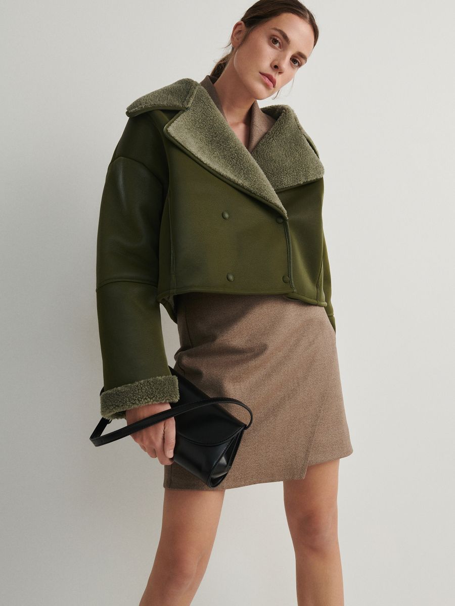 Jacket with faux fur lining - green - RESERVED - 3