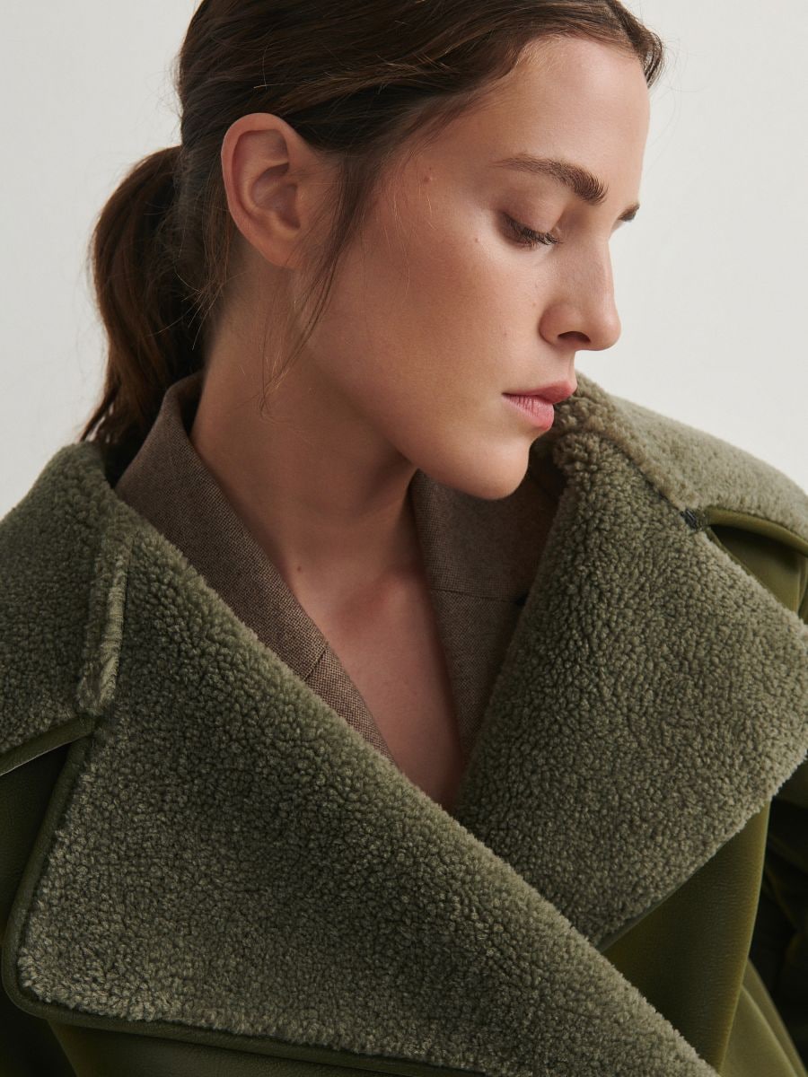 Jacket with faux fur lining - green - RESERVED - 4