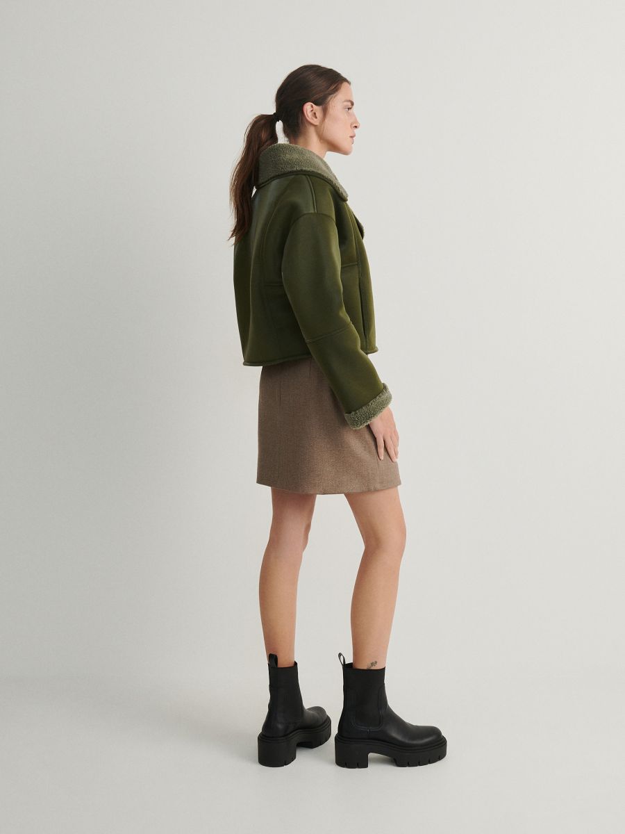 Jacket with faux fur lining - green - RESERVED - 2
