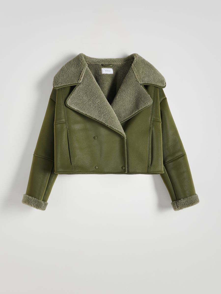 Jacket with faux fur lining - green - RESERVED - 5