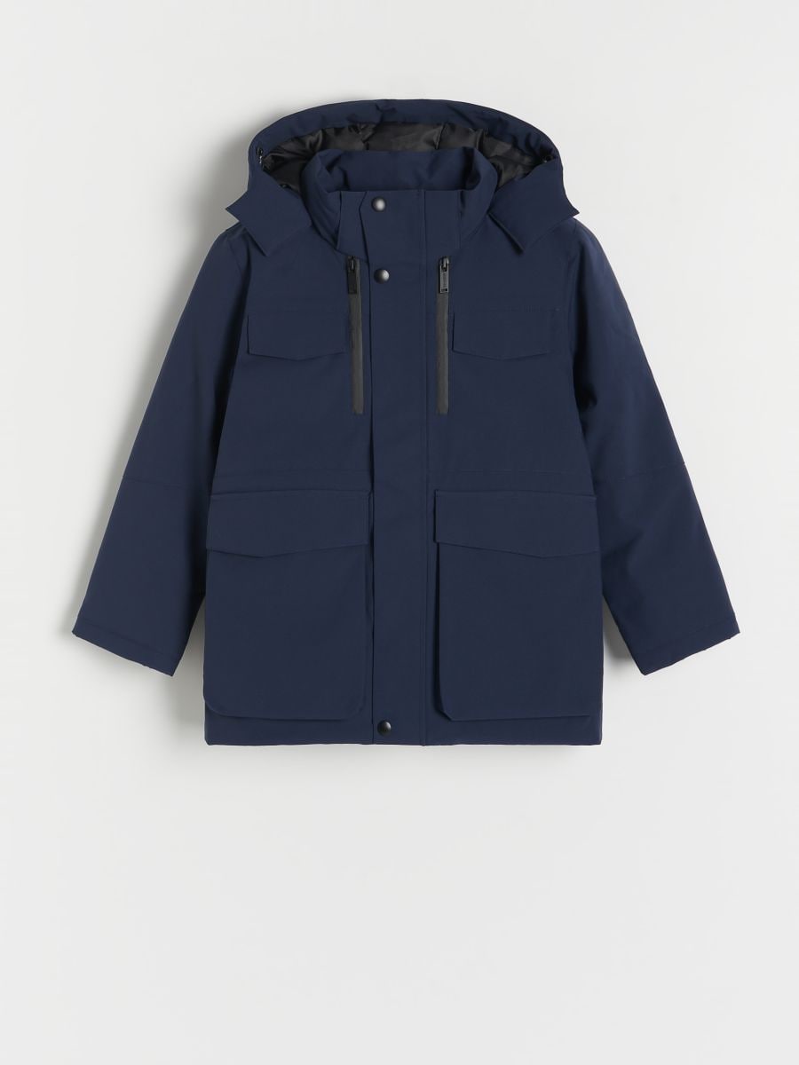 Parka met capuchon - marineblauw - RESERVED