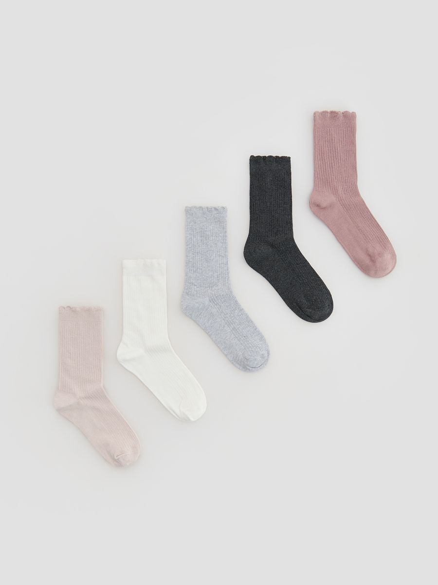 Socken, 5er-Pack - creme - RESERVED