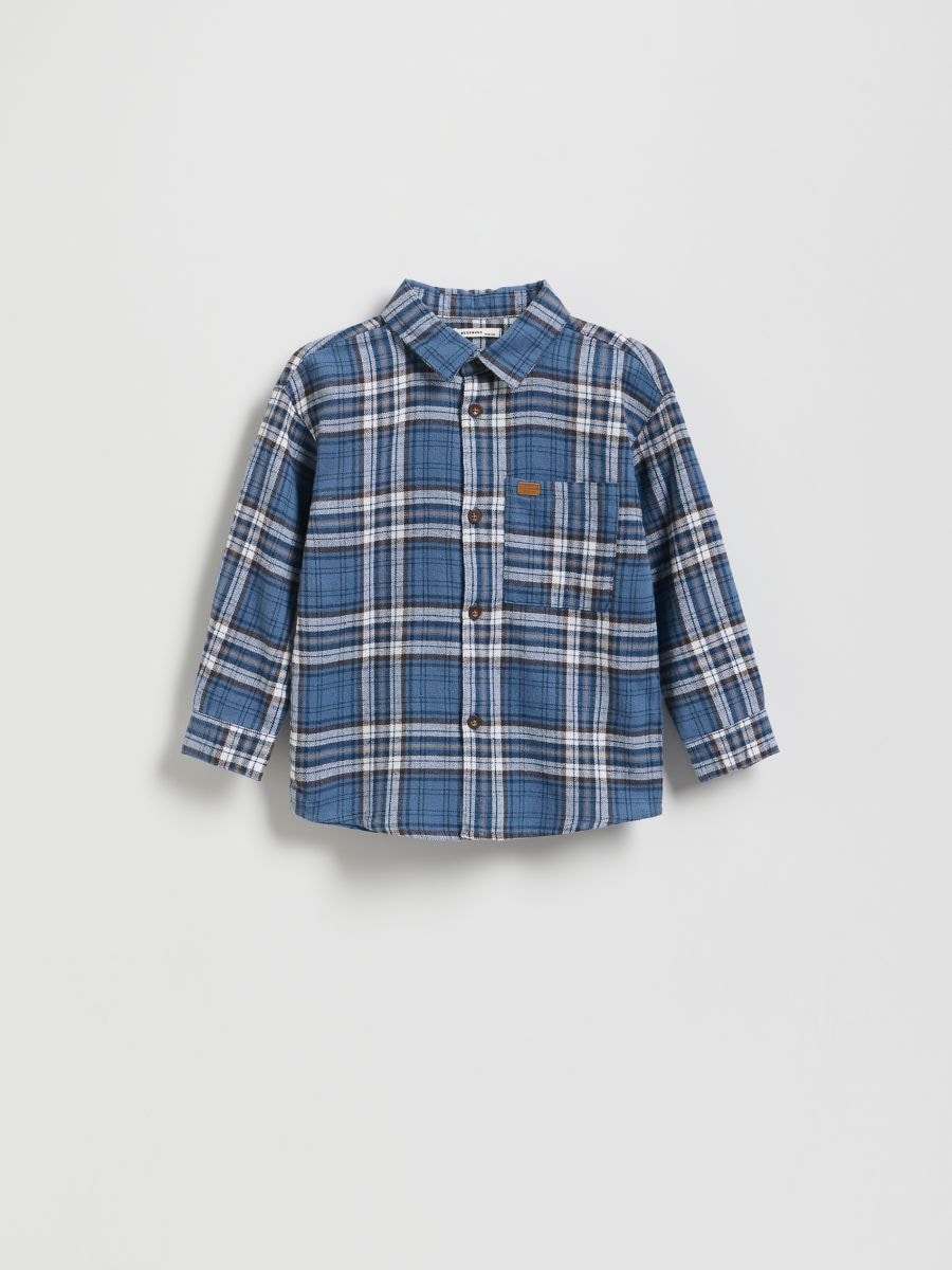 Check cotton shirt - blue - RESERVED