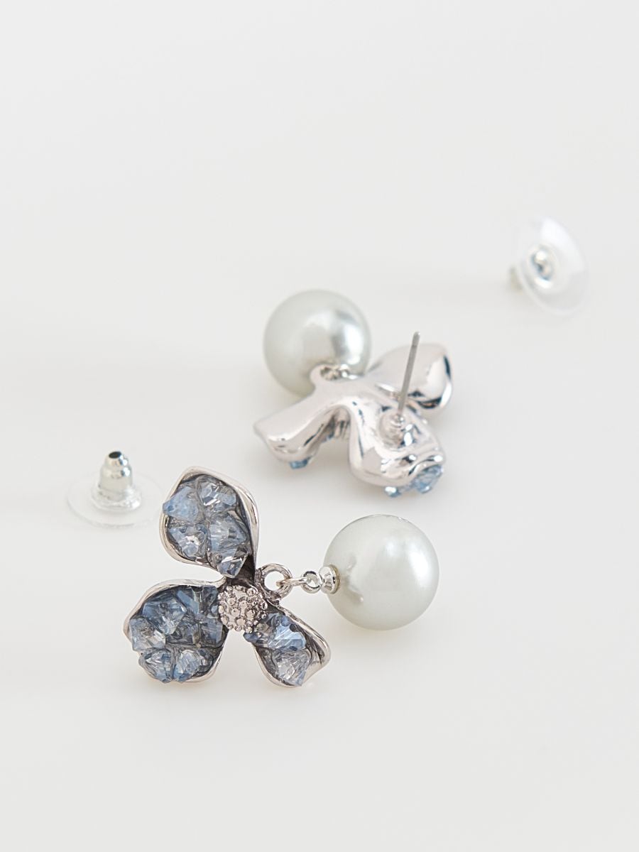 Dangle earrings - light grey - RESERVED - 2