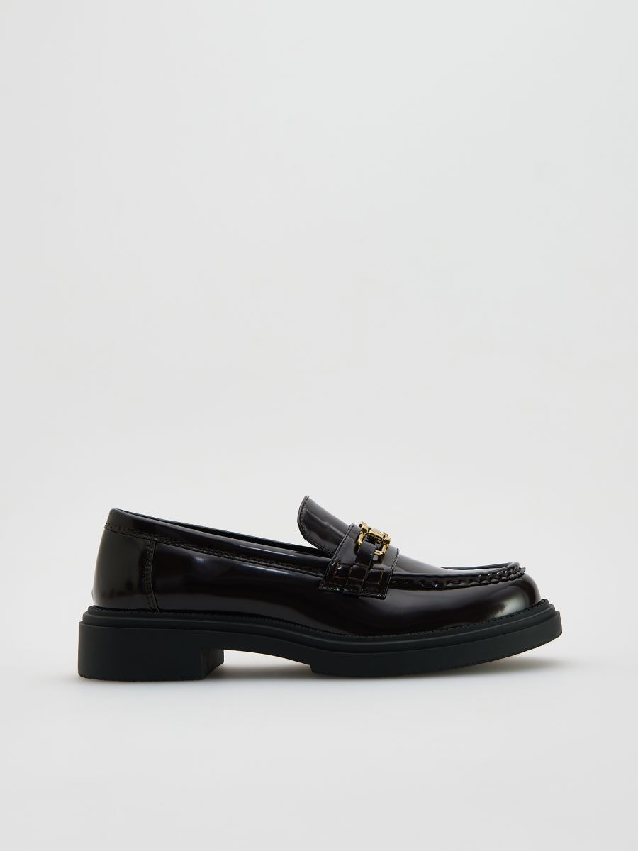 Loafers with low heel - mahogany - RESERVED