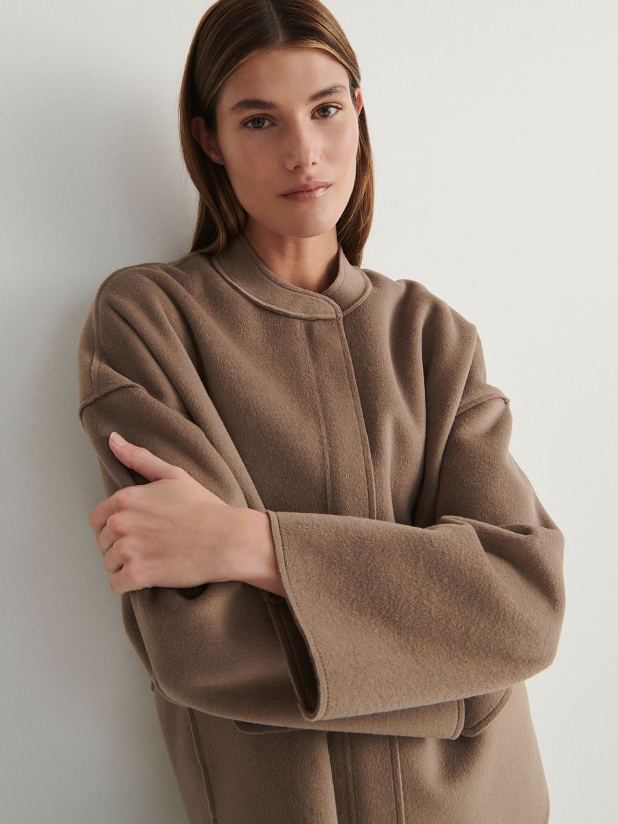 Oversized fleece jacket - coffee - RESERVED - 4