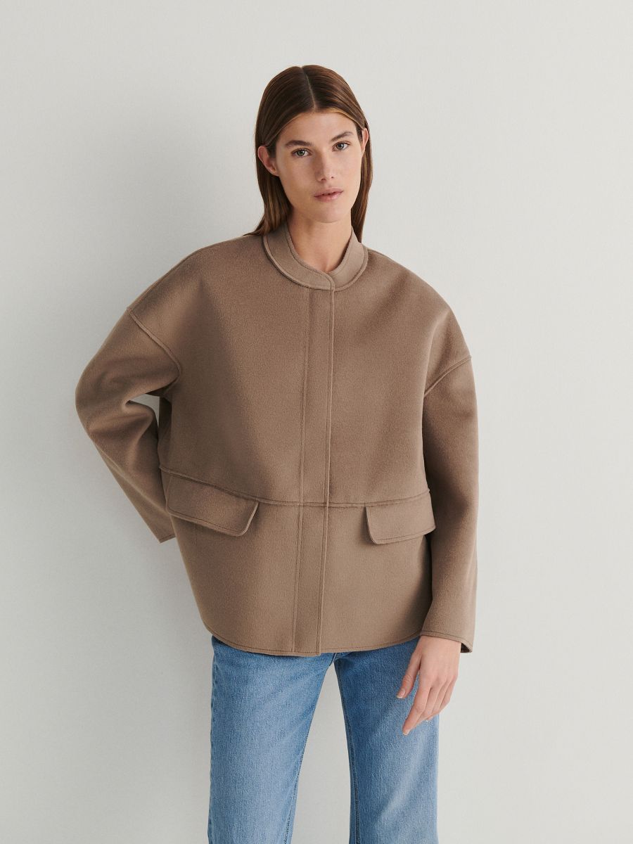 Oversized fleece jacket - coffee - RESERVED - 3