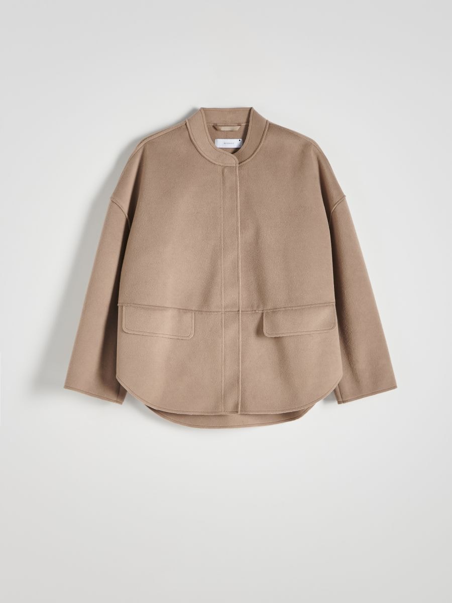 Oversized fleece jacket - coffee - RESERVED - 5