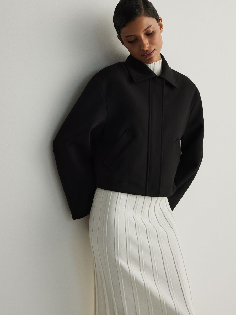 Cropped shacket - black - RESERVED - 2