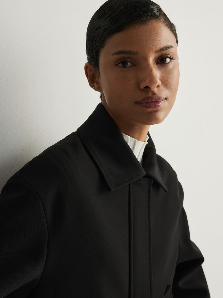 Cropped shacket - black - RESERVED - 3