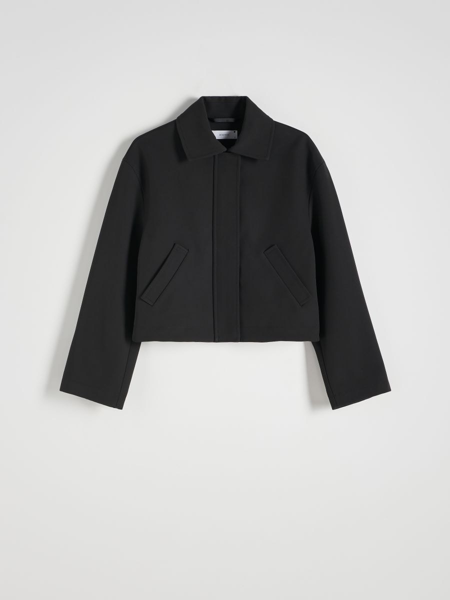 Cropped shacket - black - RESERVED - 5