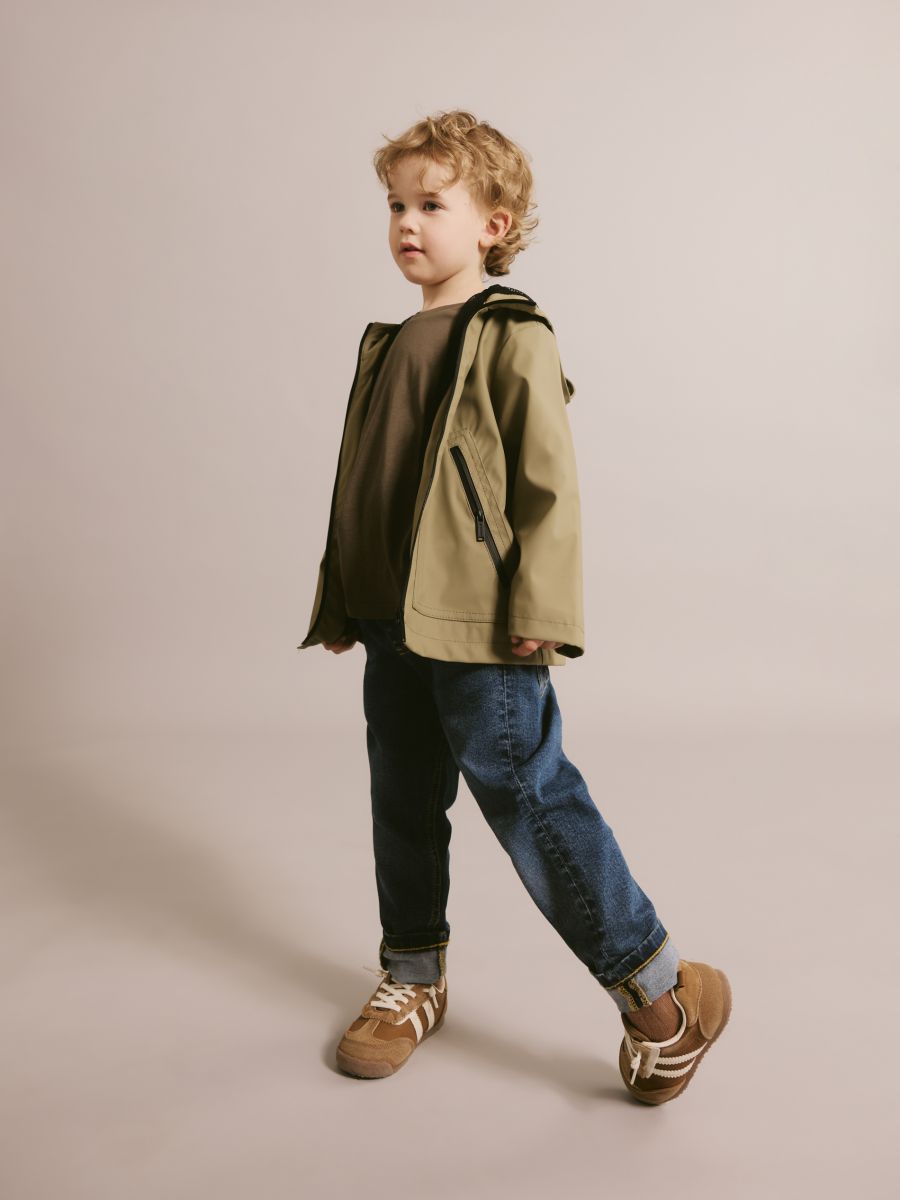 Rubberised jacket with hood - brownish green - RESERVED - 9