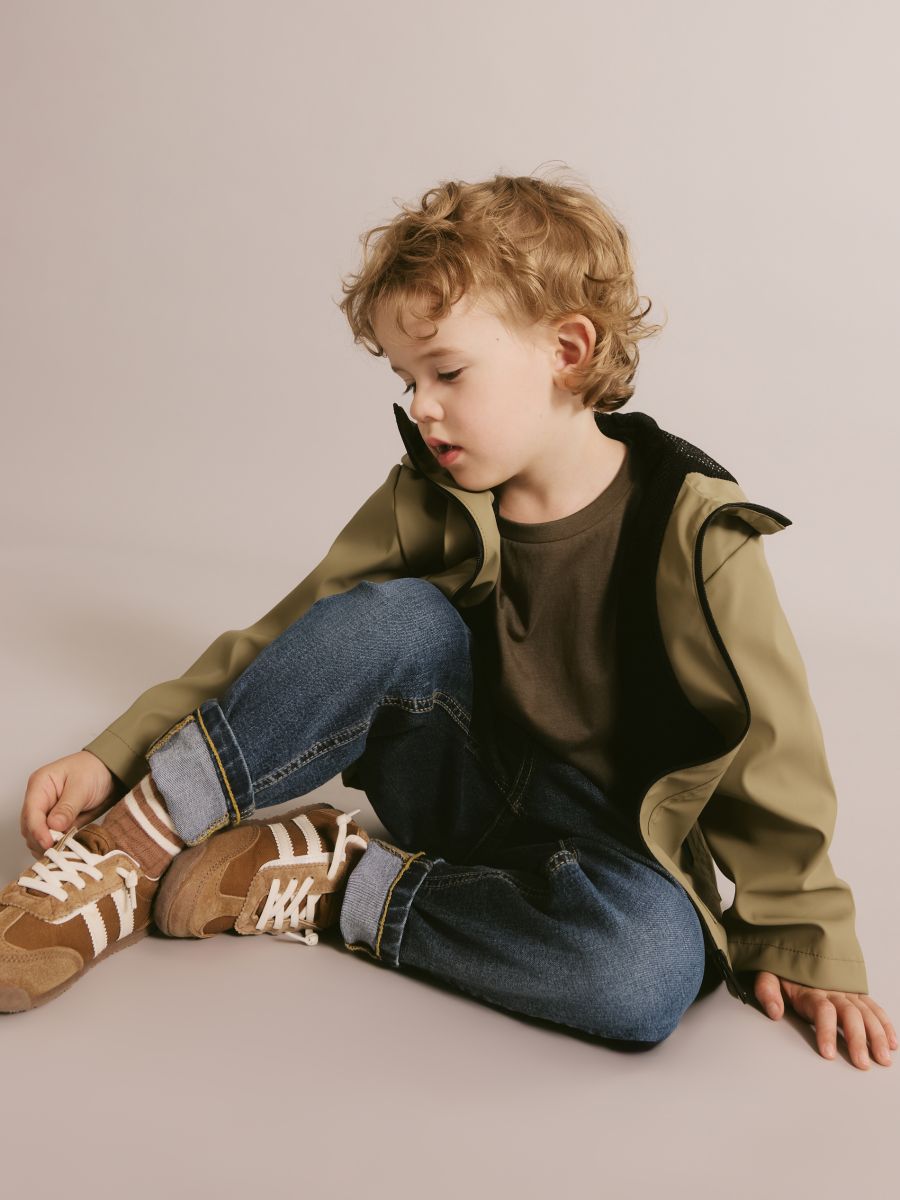 Rubberised jacket with hood - brownish green - RESERVED - 10