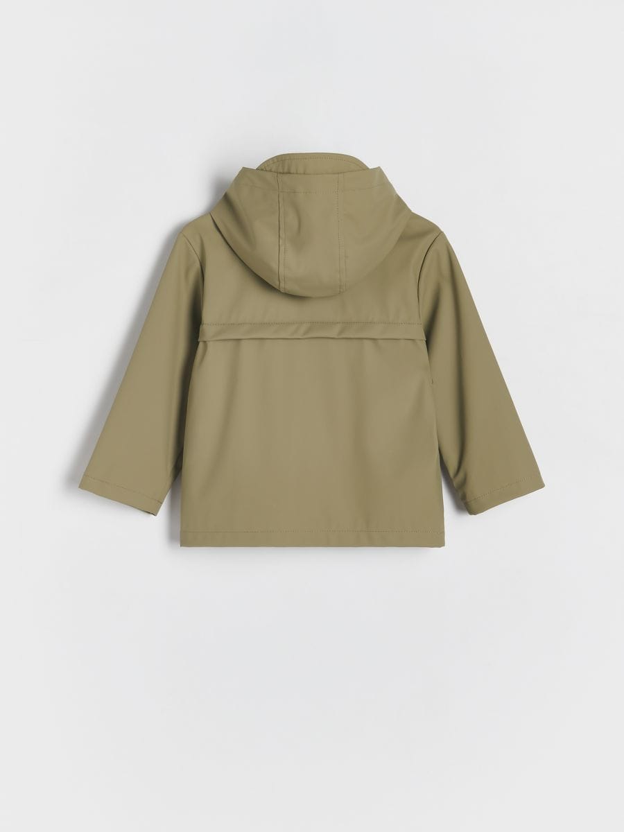 Rubberised jacket with hood - brownish green - RESERVED - 2