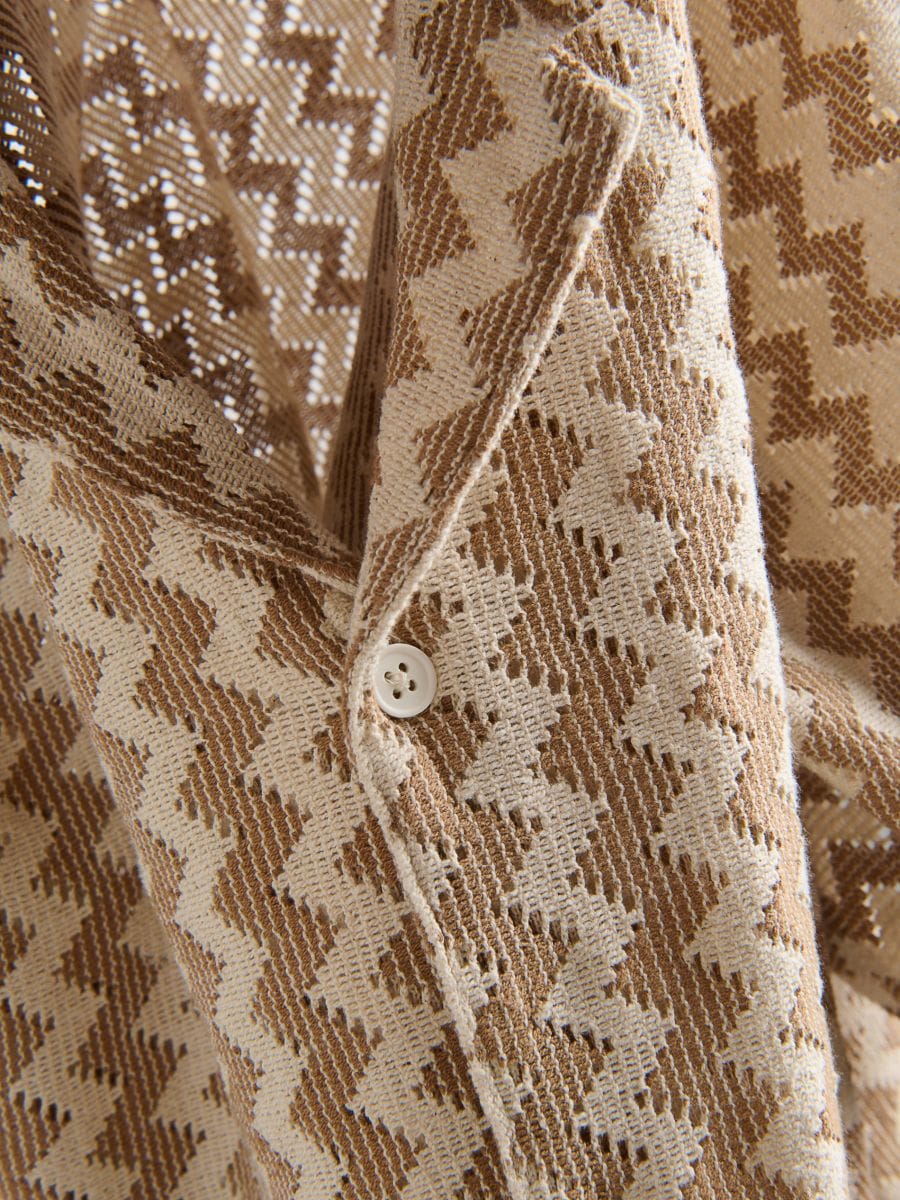 Regular fit patterned shirt - beige - RESERVED - 2