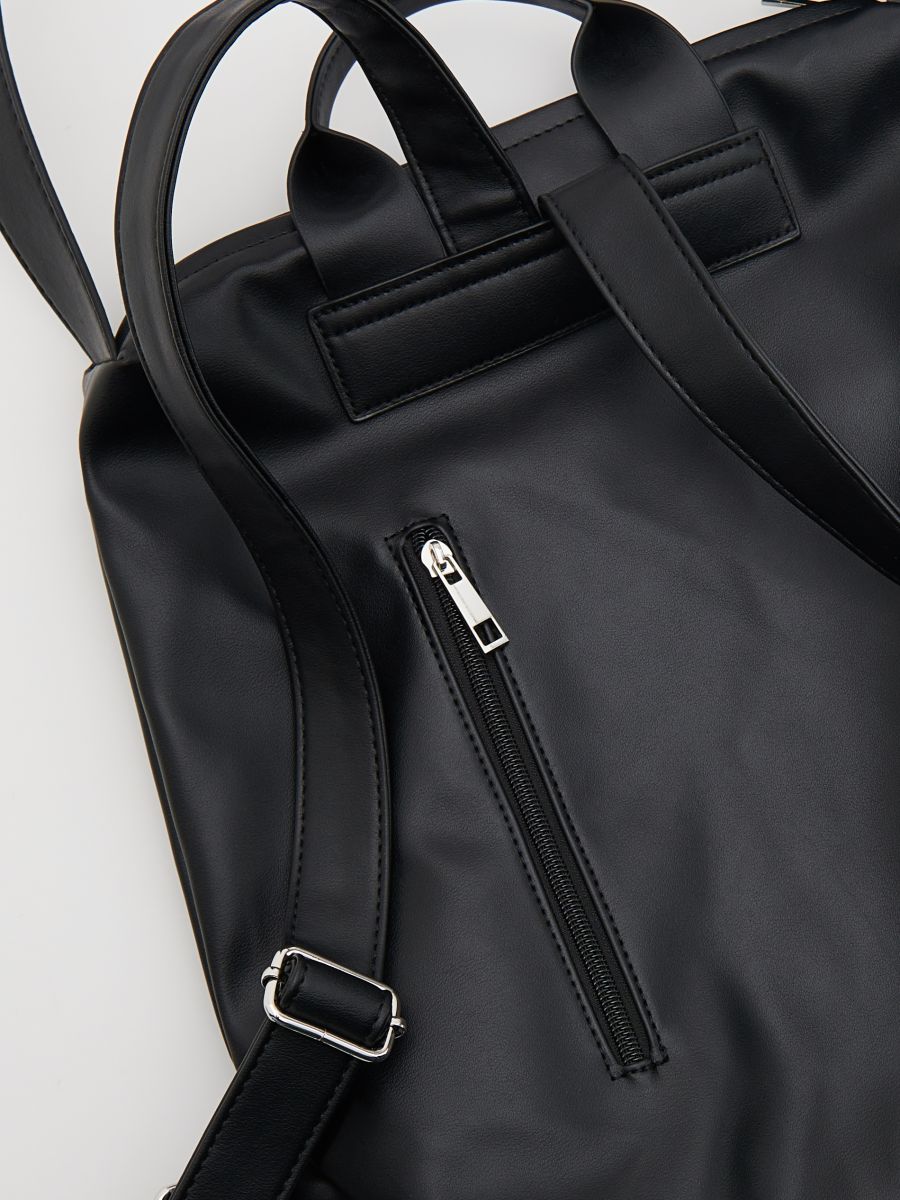 Zaino in ecopelle - nero - RESERVED - 4
