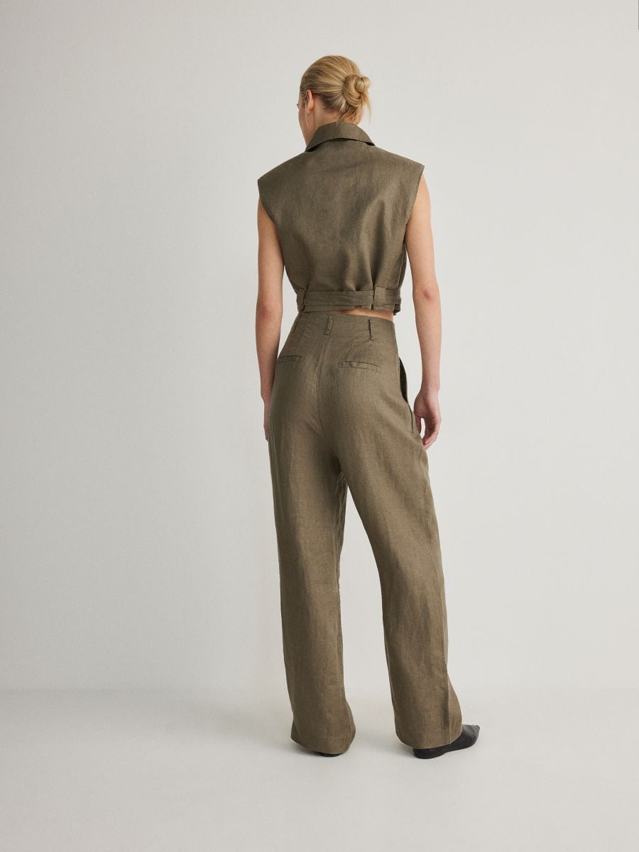 Linen trousers - pale green - RESERVED - 3